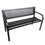 Záhradná kovová lavička – 120cm, čierna